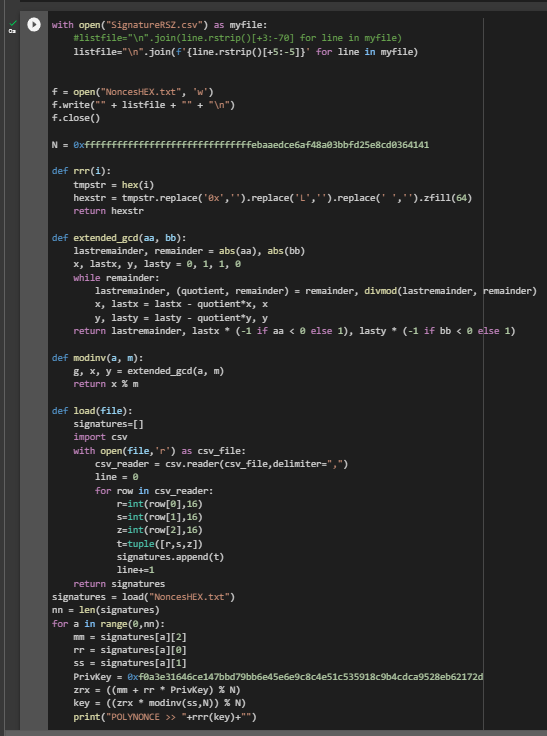 POLYNONCE ATTACK use BITCOIN signatures as a polynomial to an arbitrarily high power of 128 bits to obtain a private key